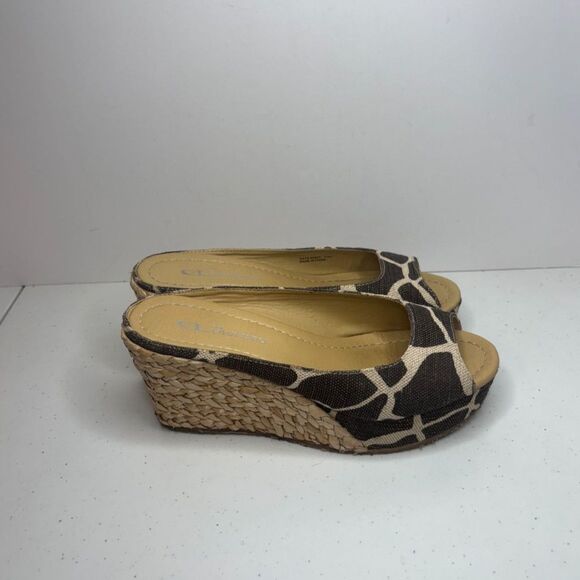 CL by Laundry Nolita Peep Toe Print Wedge Espadrille Sandals Womens - Picture 6 of 11